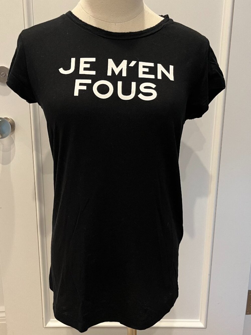 Zadig & Voltaire "Je M'En Fous" Black T-Shirt Size M